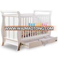 DELUXE 3 IN 1 BABY SLEIGH COT / BABY COT/WOODEN BABY COT